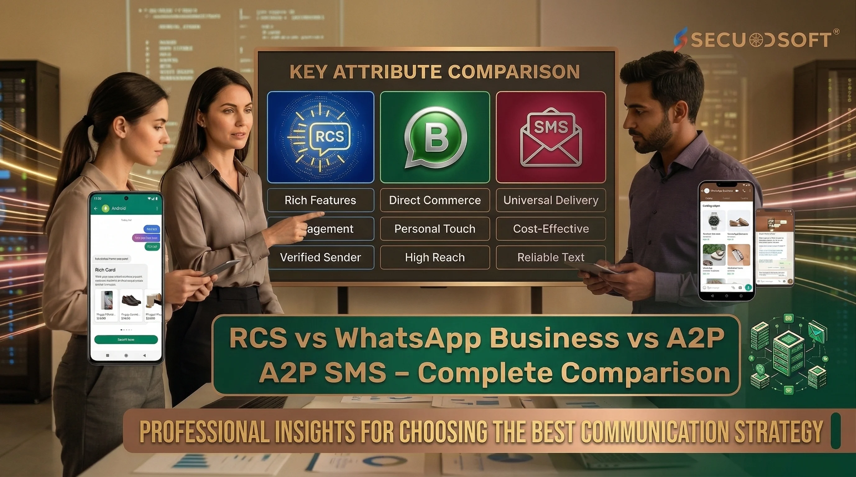 RCS vs WhatsApp Business vs A2P SMS – Complete Comparison